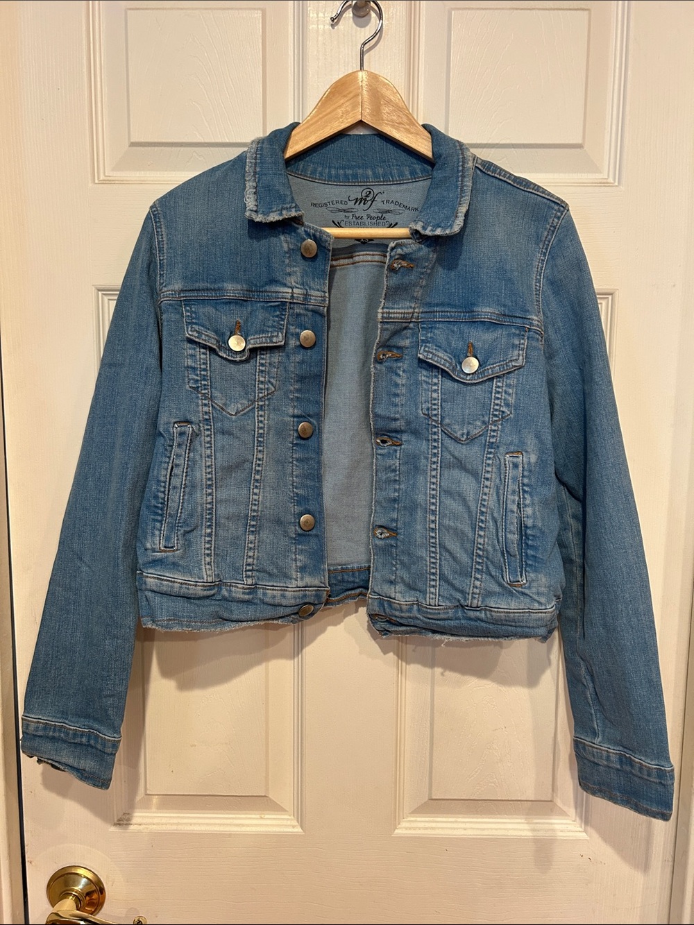 Free People Light Blue Denim Jean Jacket - Picture 1 of 4